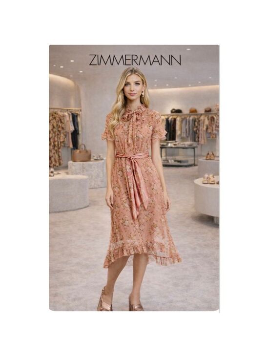Zimmermann Dresses & Skirts - NWT Zimmermann Silk Espionage Midi Dress in Rosewood Floral Size 3= US 8/10
